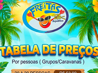 Tabela de preços 2026 (Grupos/Caravanas)